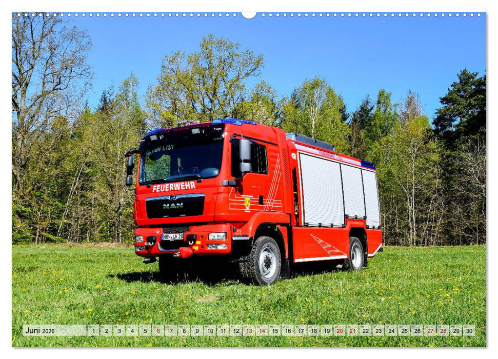Feuerwehrfahrzeuge (CALVENDO Premium Wandkalender 2026)