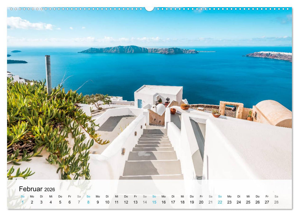 Santorini - Die malerische Kykladeninsel (CALVENDO Wandkalender 2026)