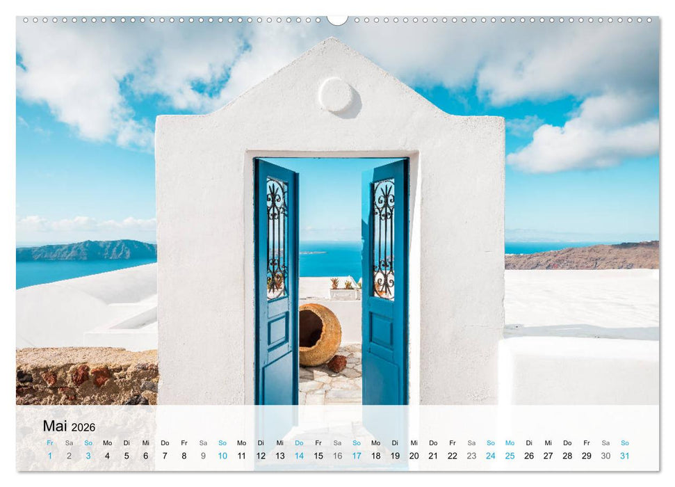 Santorini - Die malerische Kykladeninsel (CALVENDO Wandkalender 2026)