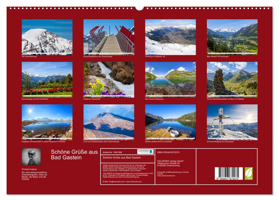Schöne Grüße aus Bad Gastein (CALVENDO Premium Wandkalender 2026)