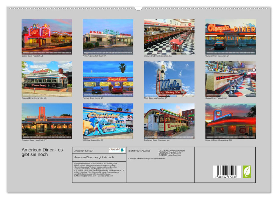 American Diner - es gibt sie noch (CALVENDO Premium Wandkalender 2026)