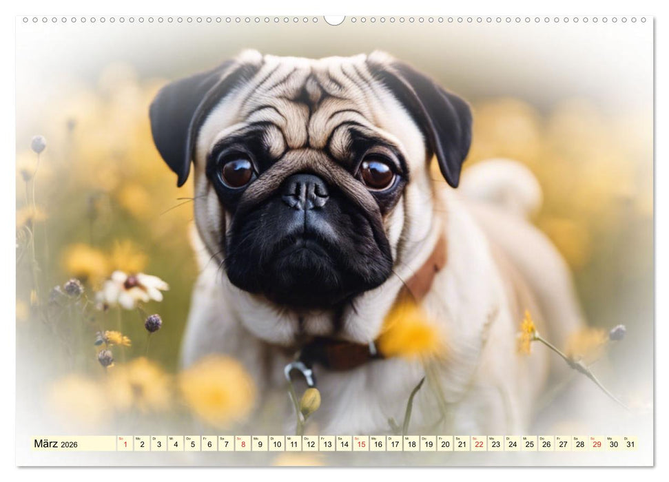 Rasseportraits - Hunde (CALVENDO Premium Wandkalender 2026)
