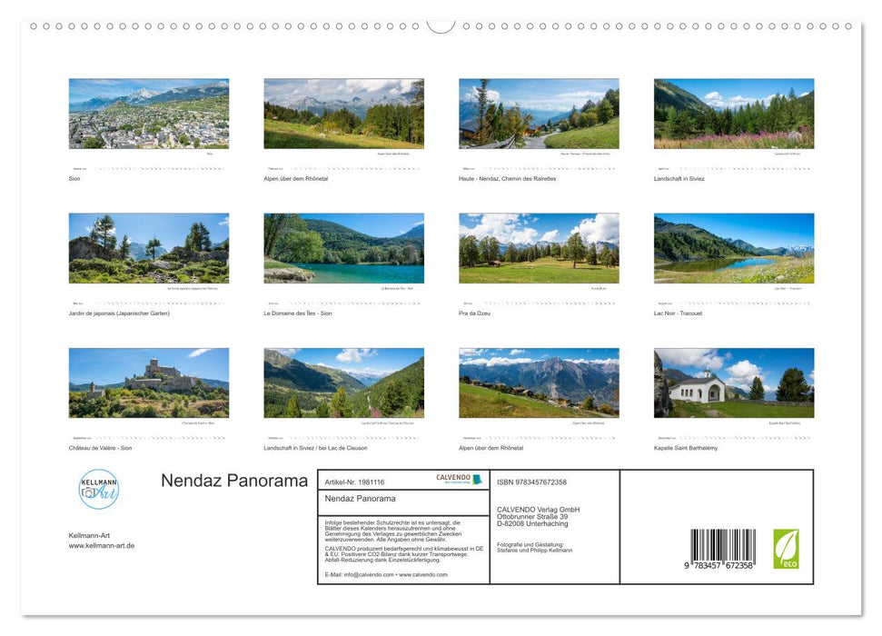 Nendaz Panorama (CALVENDO Wandkalender 2026)