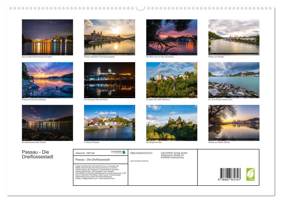 Passau - Die Dreiflüssestadt (CALVENDO Premium Wandkalender 2026)
