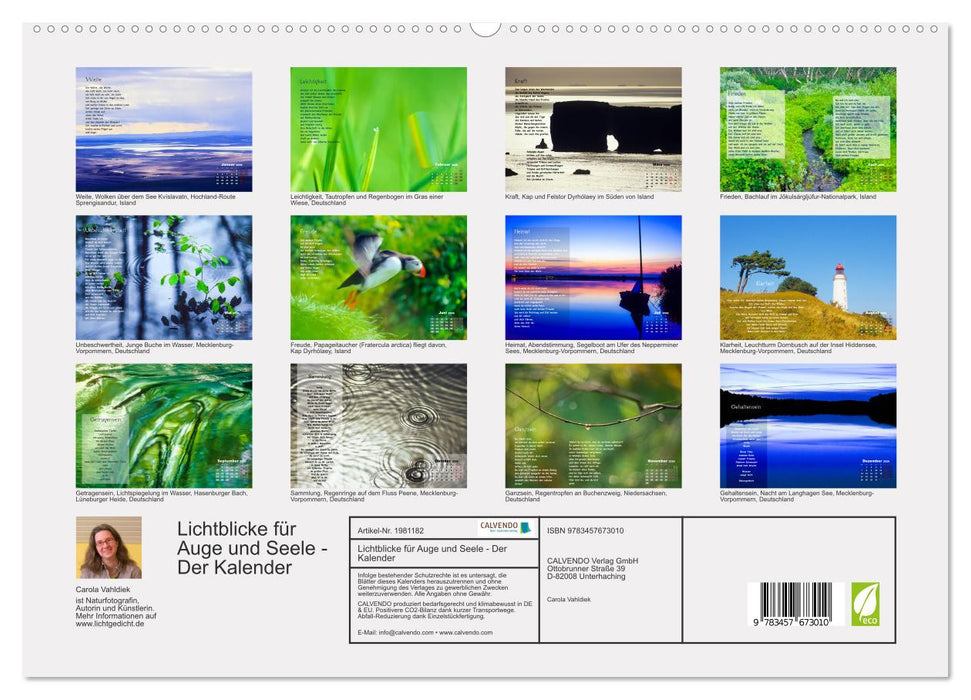 Lichtblicke für Auge und Seele - Der Kalender (CALVENDO Premium Wandkalender 2026)