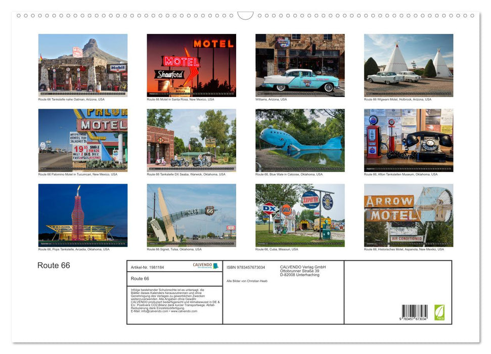 Route 66 (CALVENDO Wandkalender 2026)