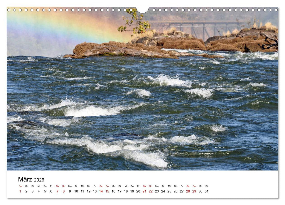Weltnaturerbe Victoriafälle - Der Rauch, der donnert (CALVENDO Wandkalender 2026)