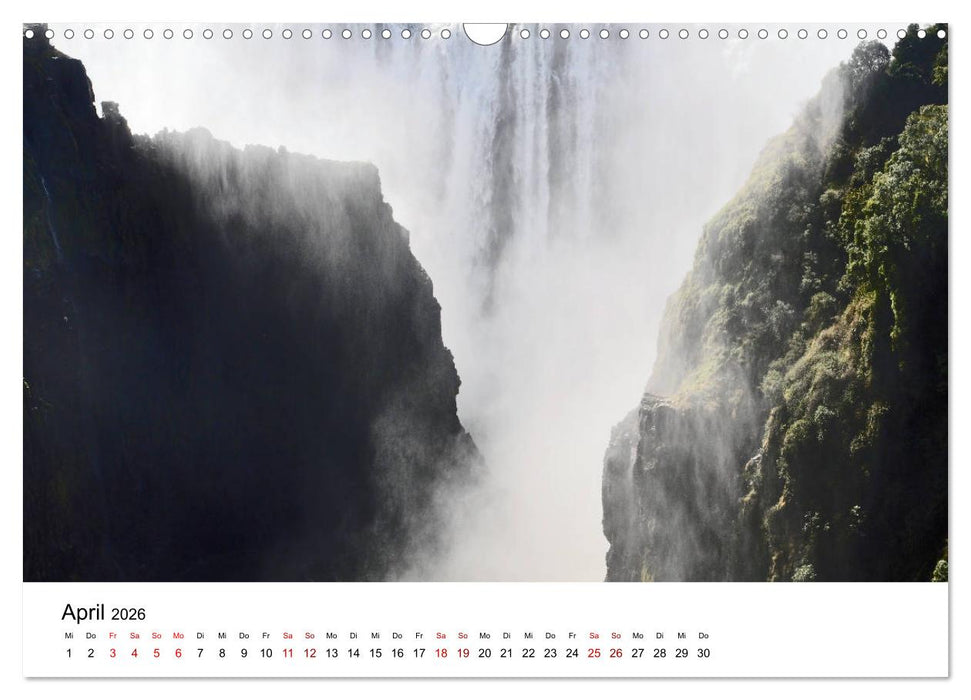 Weltnaturerbe Victoriafälle - Der Rauch, der donnert (CALVENDO Wandkalender 2026)