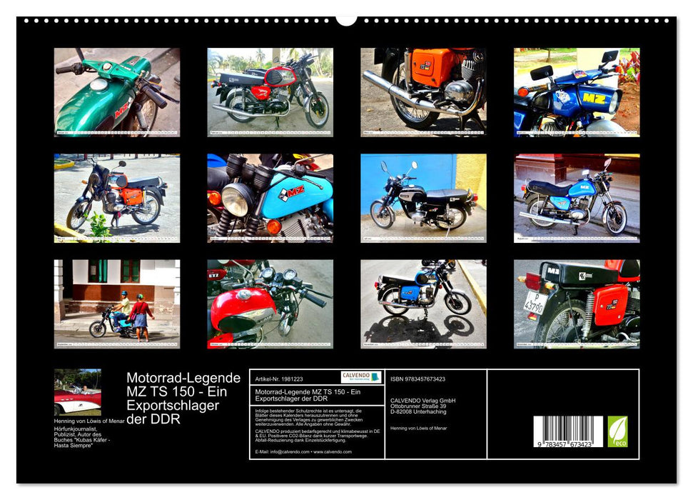 Motorrad-Legende MZ TS 150 - Ein Exportschlager der DDR (CALVENDO Premium Wandkalender 2026)