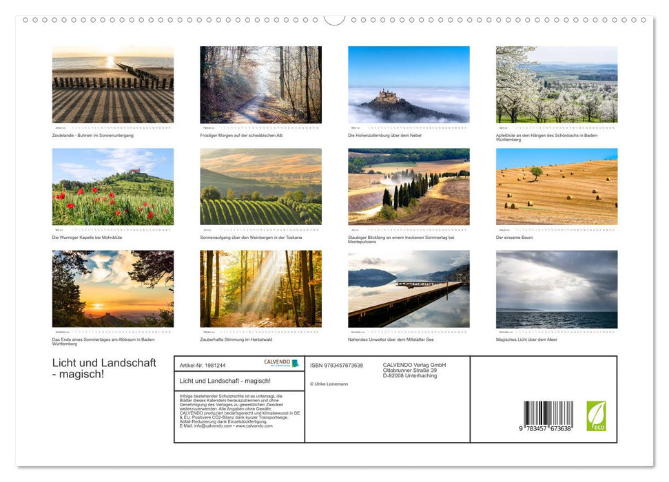Licht und Landschaft - magisch! (CALVENDO Wandkalender 2026)