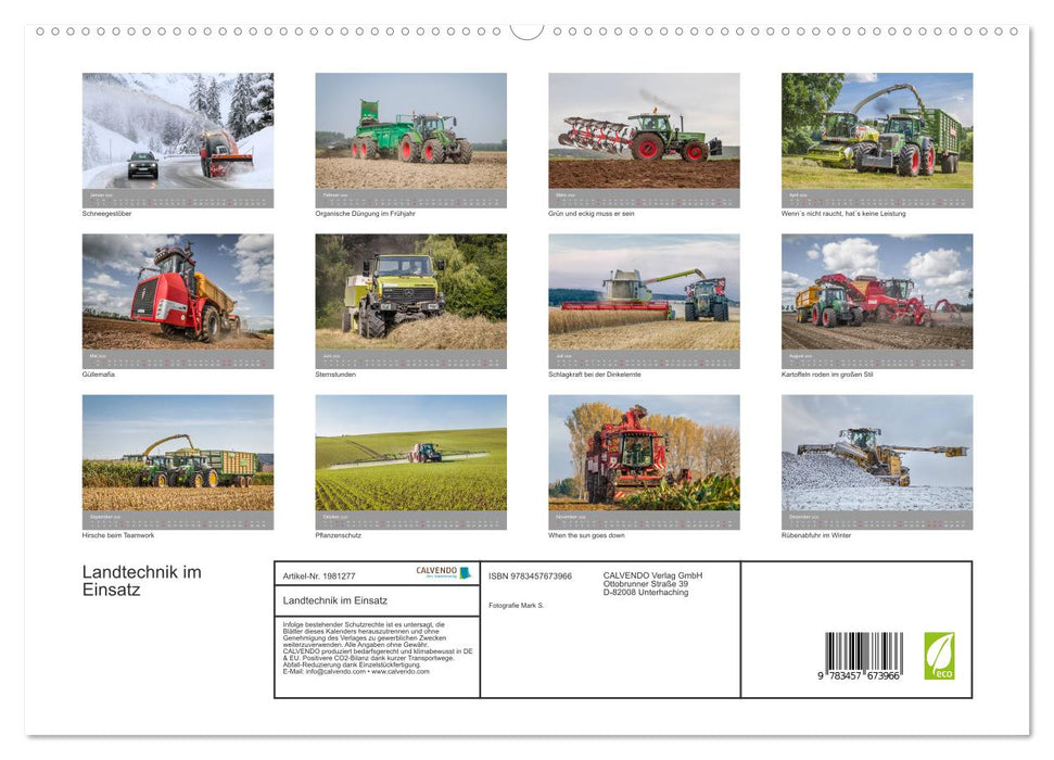 Landtechnik im Einsatz (CALVENDO Premium Wandkalender 2026)