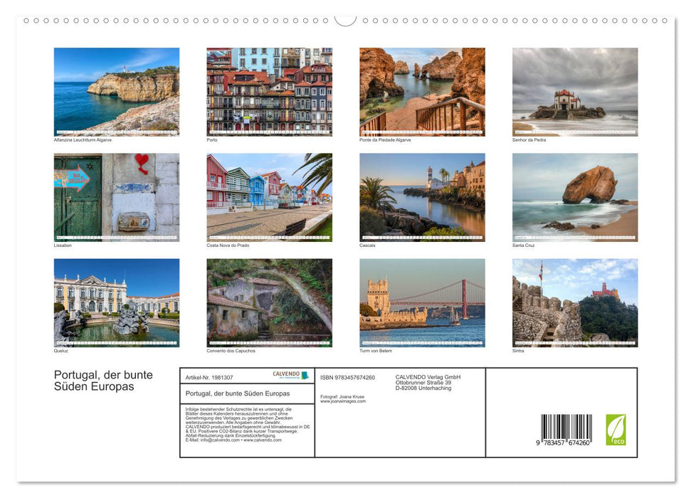 Portugal, der bunte Süden Europas (CALVENDO Premium Wandkalender 2026)