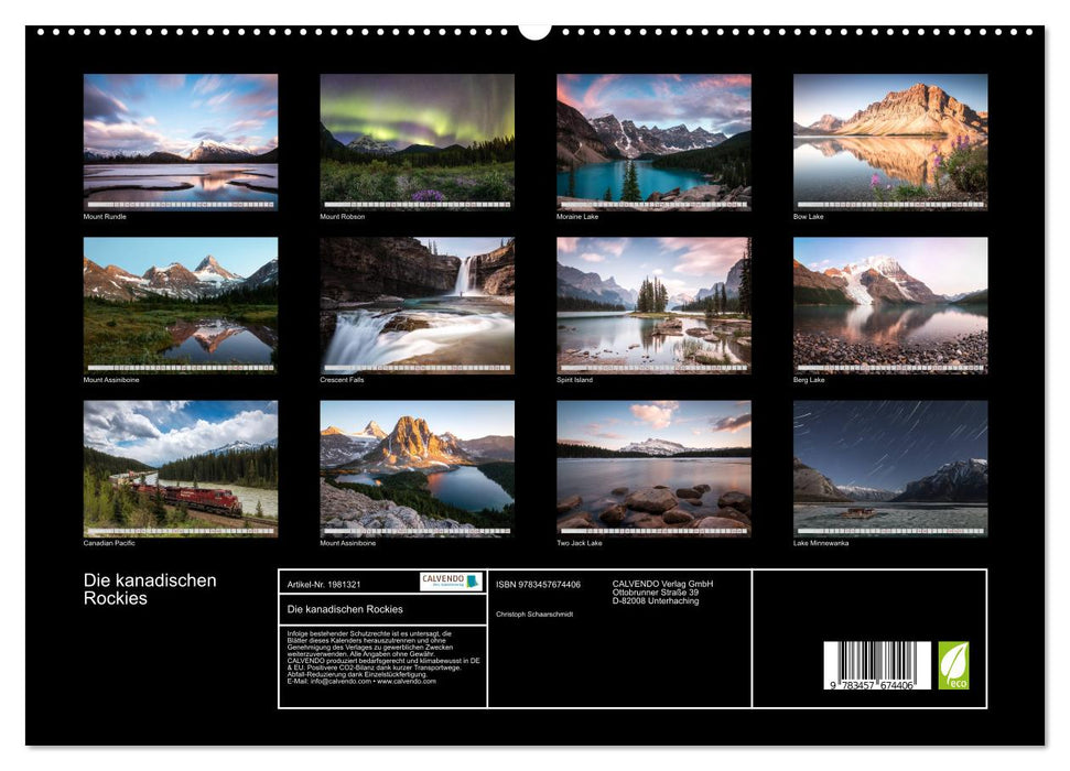 Die kanadischen Rockies (CALVENDO Premium Wandkalender 2026)
