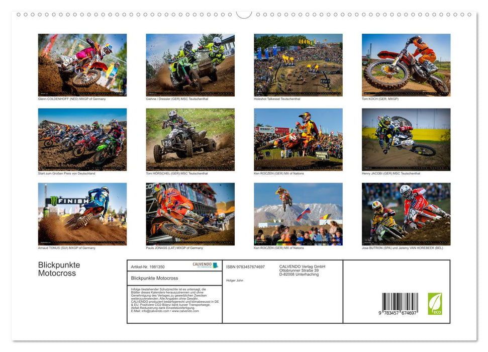Blickpunkte Motocross (CALVENDO Premium Wandkalender 2026)