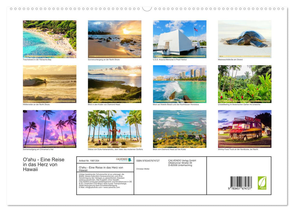 O'ahu - Eine Reise in das Herz von Hawaii (CALVENDO Premium Wandkalender 2026)