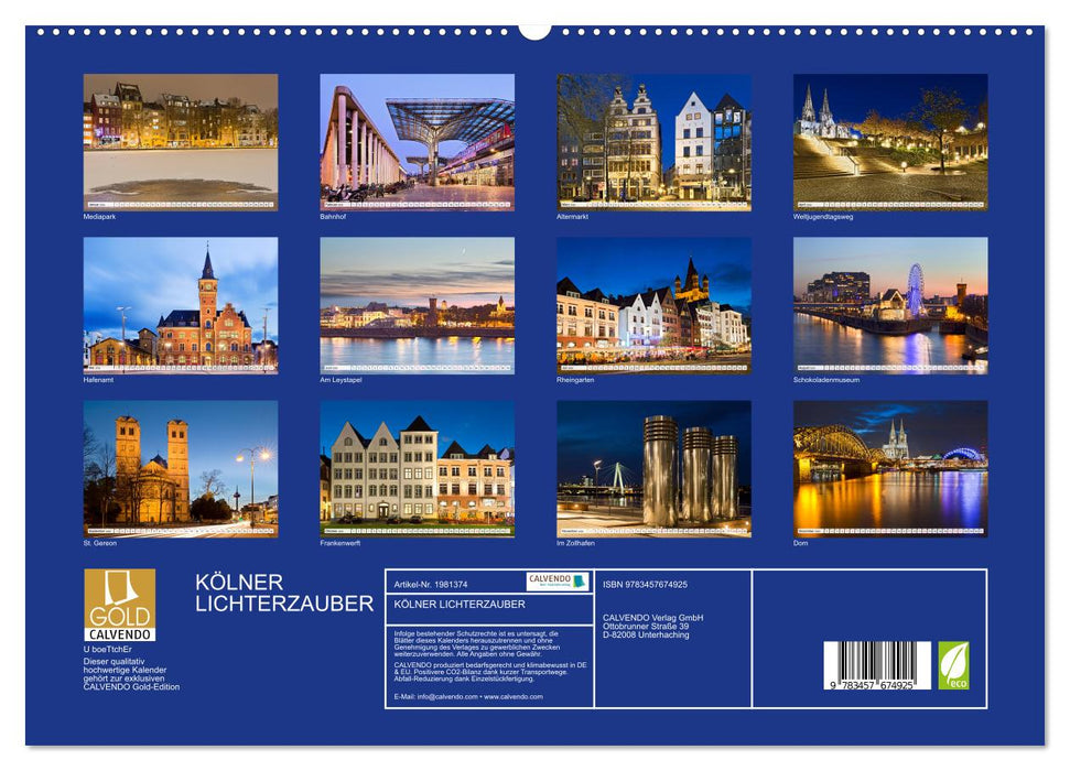KÖLNER LICHTERZAUBER (CALVENDO Premium Wandkalender 2026)