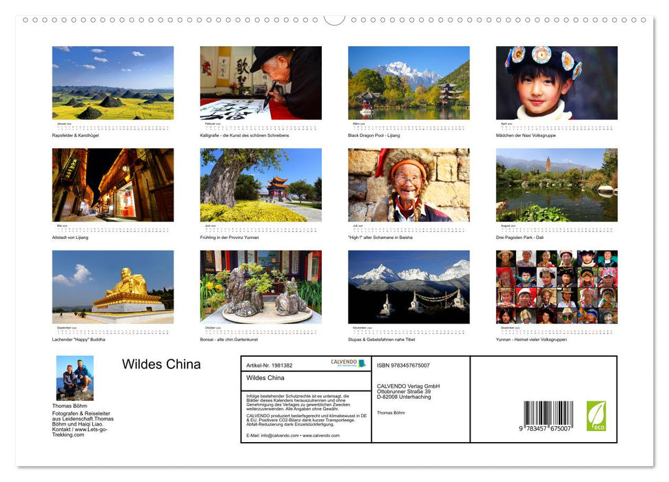 Wildes China (CALVENDO Premium Wandkalender 2026)