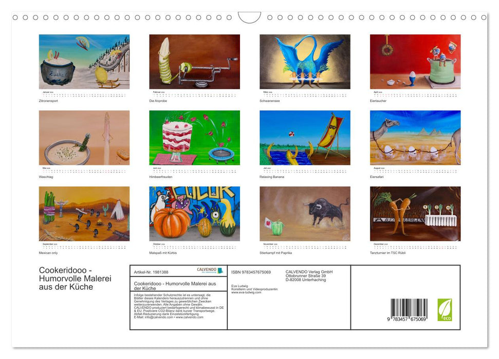 Cookeridooo - Humorvolle Malerei aus der Küche (CALVENDO Wandkalender 2026)