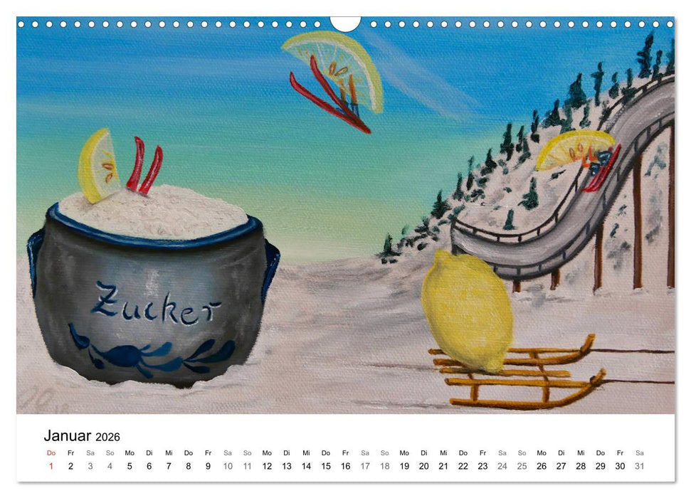 Cookeridooo - Humorvolle Malerei aus der Küche (CALVENDO Wandkalender 2026)