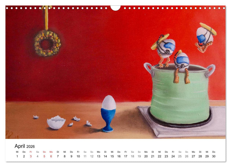 Cookeridooo - Humorvolle Malerei aus der Küche (CALVENDO Wandkalender 2026)