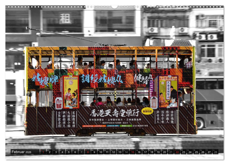 Ding Ding - Hong Kong's Tramways (CALVENDO Premium Wandkalender 2026)
