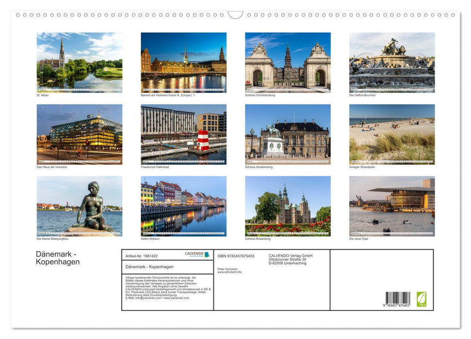 Dänemark - Kopenhagen (CALVENDO Wandkalender 2026)
