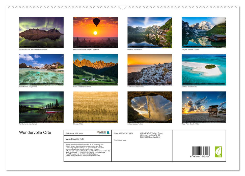 Wundervolle Orte (CALVENDO Premium Wandkalender 2026)