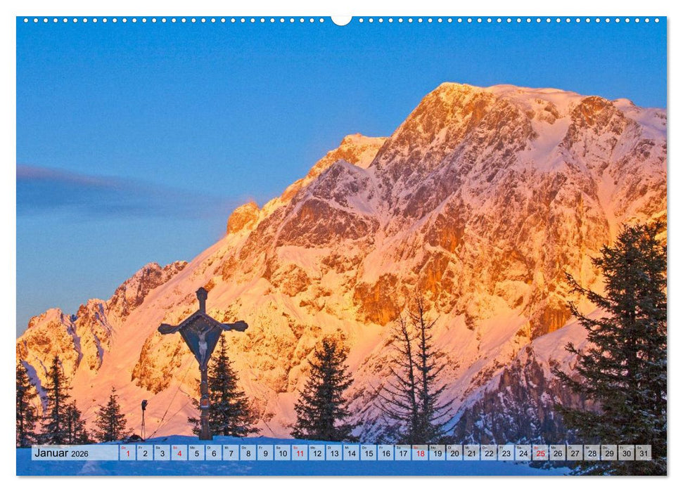 Alpenglühen in den Bergen im Salzburger Land (CALVENDO Premium Wandkalender 2026)