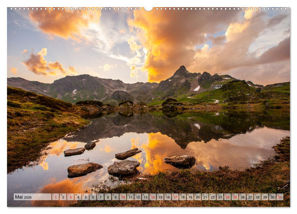 Alpenglühen in den Bergen im Salzburger Land (CALVENDO Premium Wandkalender 2026)