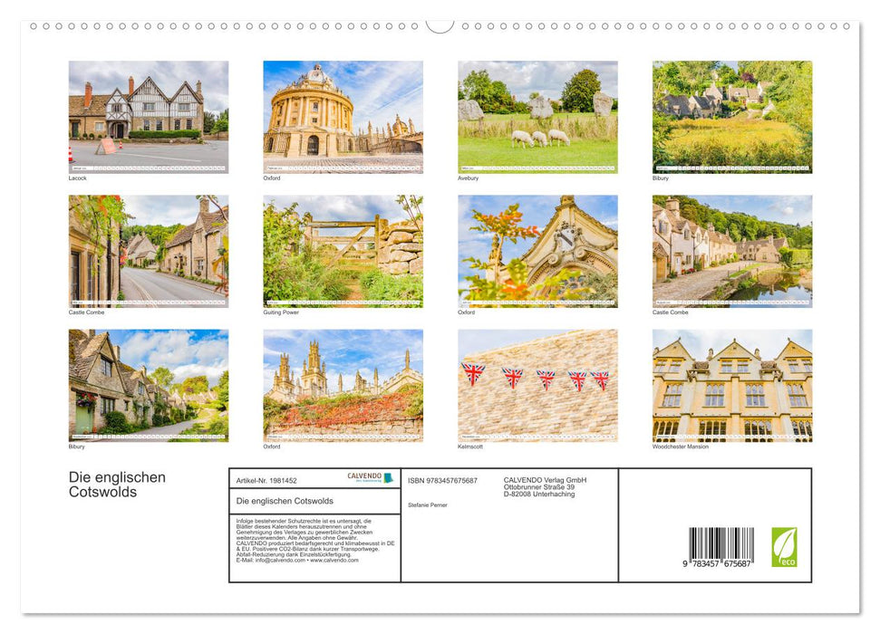Die englischen Cotswolds (CALVENDO Premium Wandkalender 2026)
