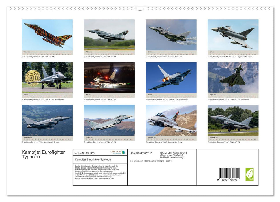 Kampfjet Eurofighter Typhoon (CALVENDO Premium Wandkalender 2026)