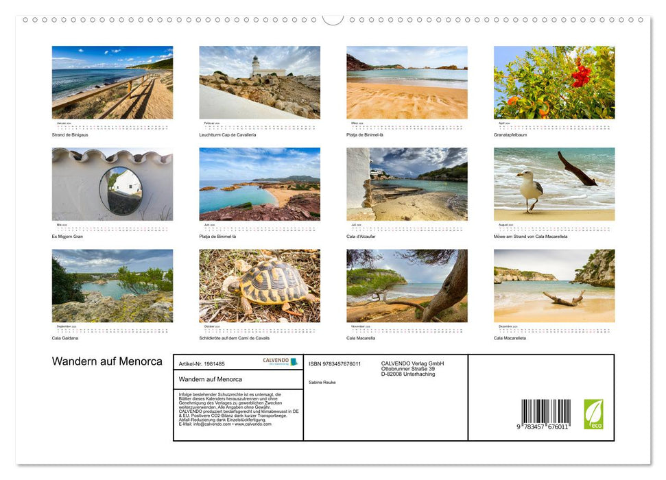 Wandern auf Menorca (CALVENDO Premium Wandkalender 2026)