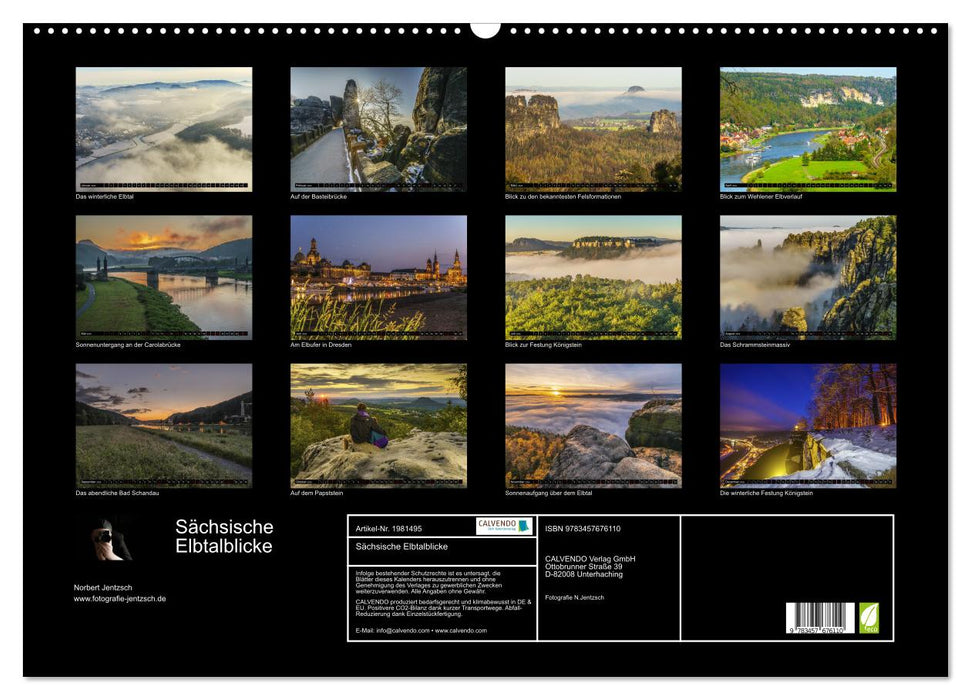 Sächsische Elbtalblicke (CALVENDO Wandkalender 2026)