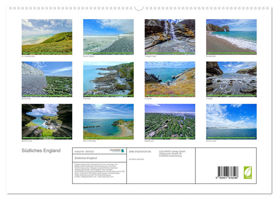 Südliches England (CALVENDO Premium Wandkalender 2026)