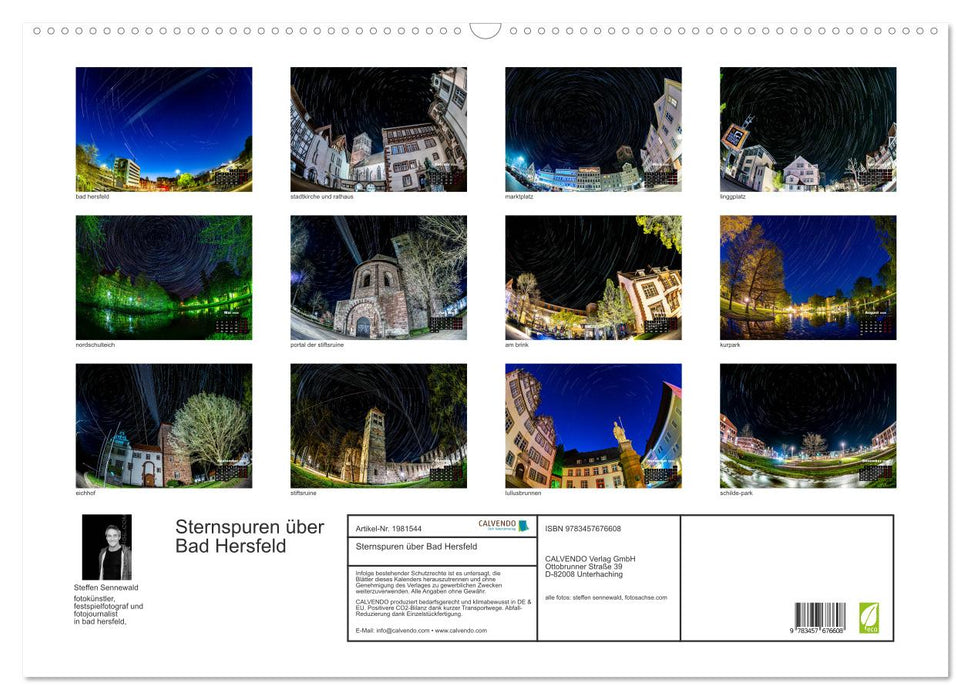 Sternspuren über Bad Hersfeld (CALVENDO Wandkalender 2026)