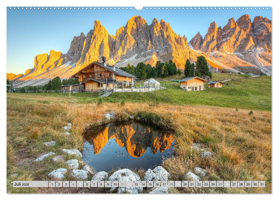 Wunderschöne Dolomiten (CALVENDO Premium Wandkalender 2026)
