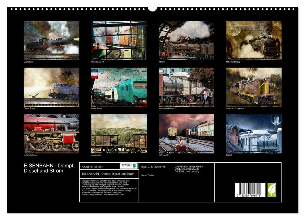 EISENBAHN - Dampf, Diesel und Strom (CALVENDO Premium Wandkalender 2026)