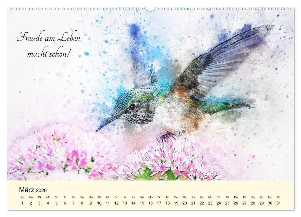 Aquarelle und Lebensweisheiten (CALVENDO Premium Wandkalender 2026)