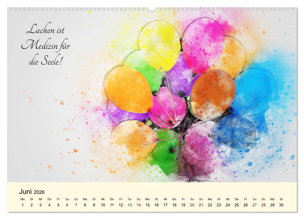 Aquarelle und Lebensweisheiten (CALVENDO Premium Wandkalender 2026)