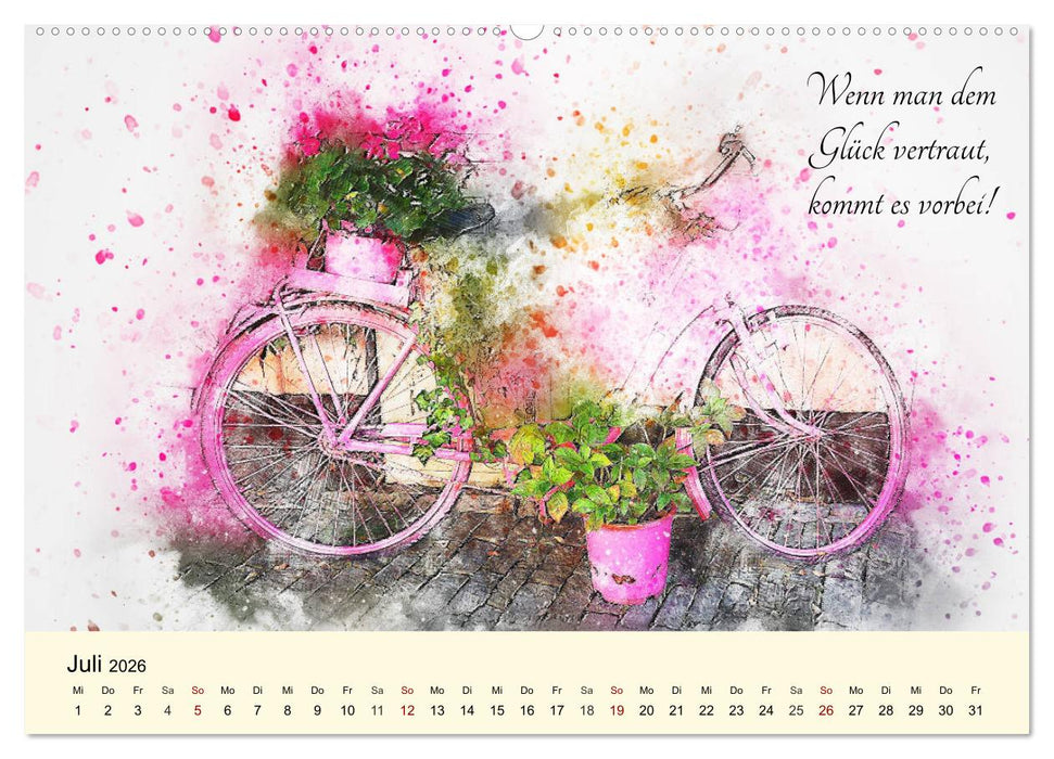 Aquarelle und Lebensweisheiten (CALVENDO Premium Wandkalender 2026)