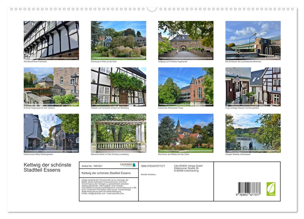 Kettwig der schönste Stadtteil Essens (CALVENDO Premium Wandkalender 2026)