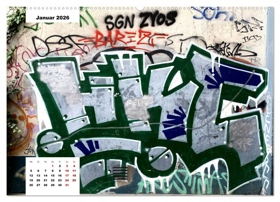 Hamburg Graffiti (CALVENDO Premium Wandkalender 2026)