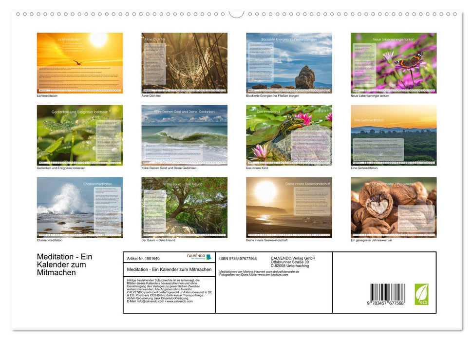 Meditation - Ein Kalender zum Mitmachen (CALVENDO Premium Wandkalender 2026)