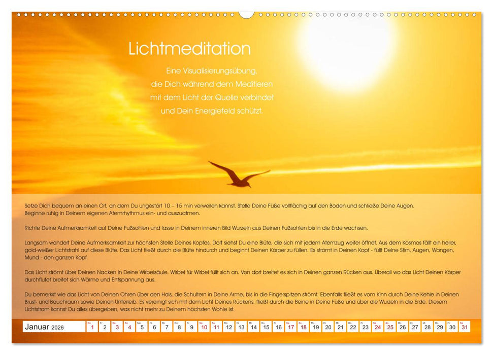 Meditation - Ein Kalender zum Mitmachen (CALVENDO Premium Wandkalender 2026)