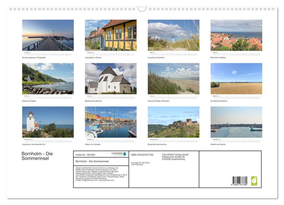 Bornholm - Die Sommerinsel (CALVENDO Wandkalender 2026)
