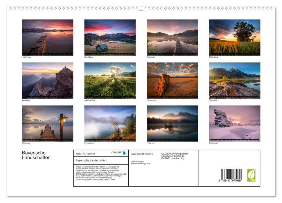 Bayerische Landschaften (CALVENDO Premium Wandkalender 2026)
