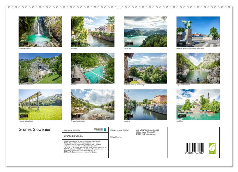 Grünes Slowenien (CALVENDO Premium Wandkalender 2026)