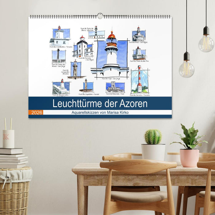 Leuchttürme der Azoren (CALVENDO Wandkalender 2026)