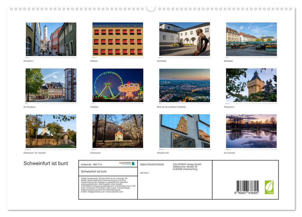 Schweinfurt ist bunt (CALVENDO Premium Wandkalender 2026)