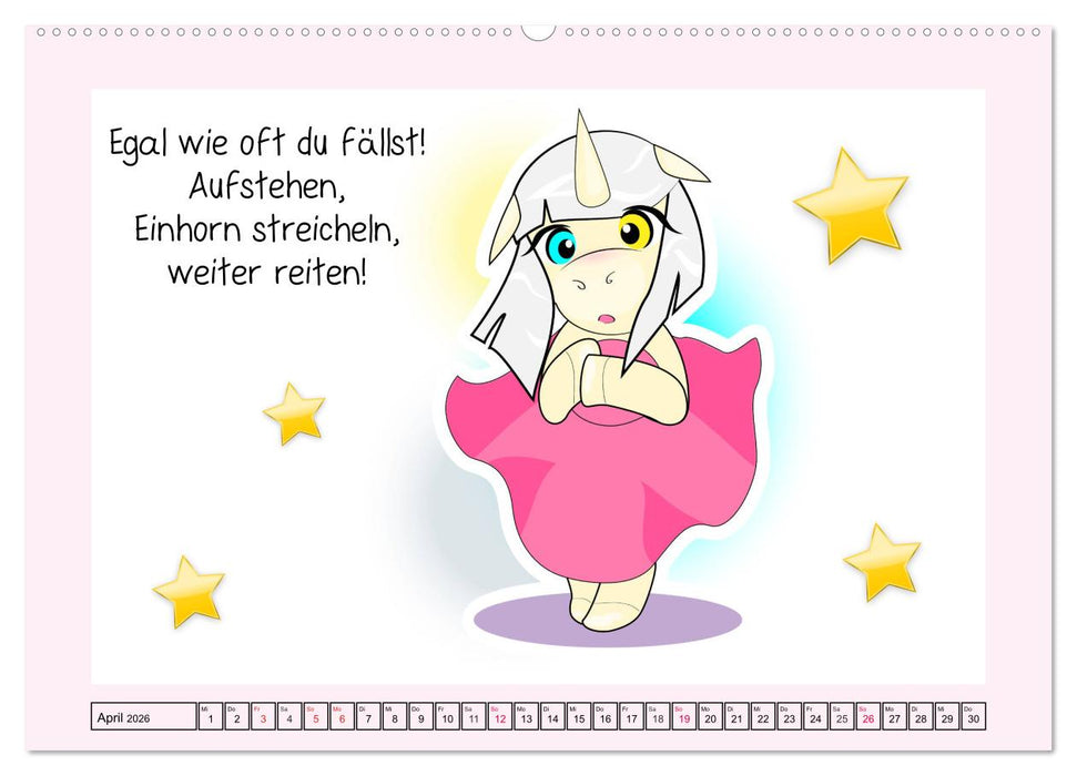 Unicorns. Einhorn-Sprüche und Weisheiten! (CALVENDO Premium Wandkalender 2026)